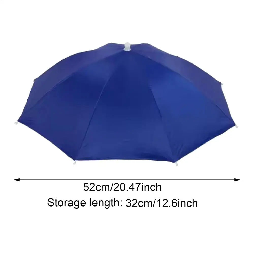 Foldable Head Umbrella Hat Portable Foldable Rain Umbrella Hat Outdoor Fishing Sunshade Hat for Golf Gardening Camping
