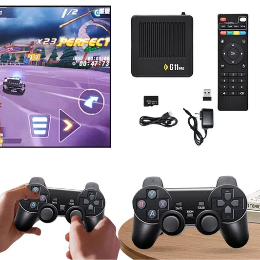 G11 Pro Retro Home Console Built in 10000+ Retro Games HD Video Game Console Plug and Play with 2.4G Wireless Dual Controllers by PDG ibma