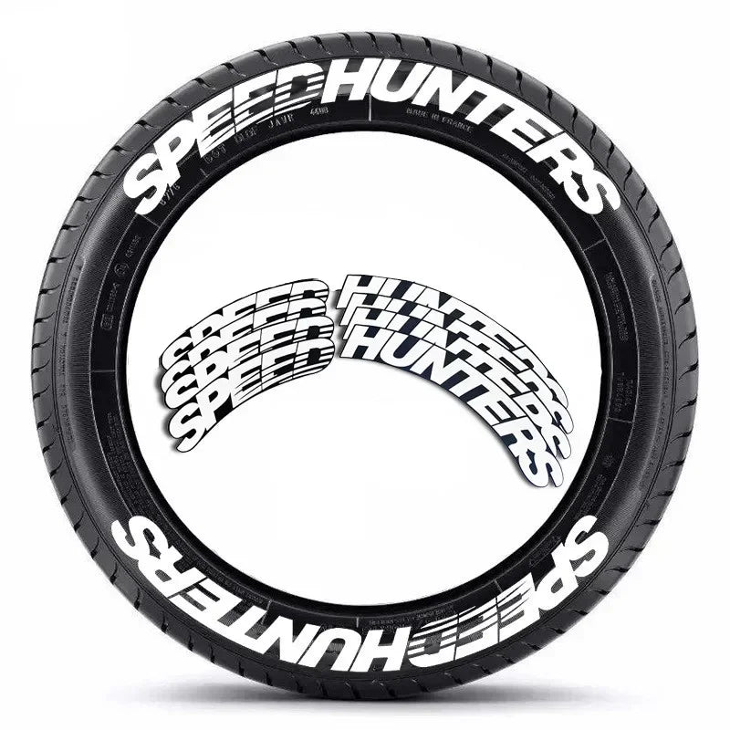 3D Car Tires & Rim Stickers PVC Waterproof Letters Decal Automobile Motorcycle Tire Decoration Wheel Sticker for SPEED HUNTETERS