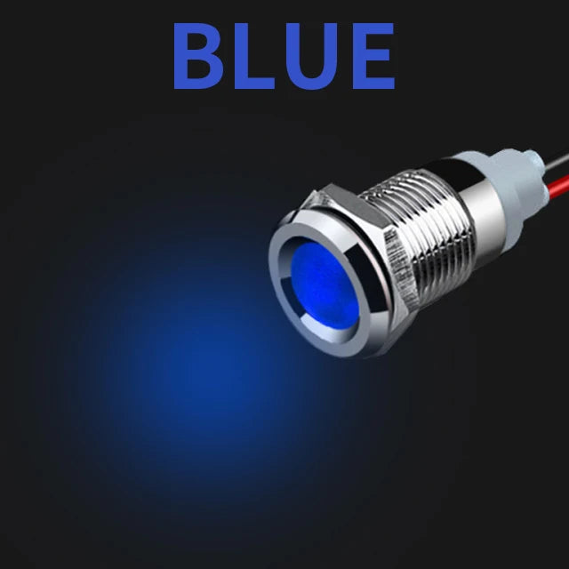 1pcs Alumina LED Warning Indicator Light Signal Lamp Pilot Wire 3-6 12-24 220V 6/8/10/12/16/19/22mm Power Waterproof IP65 Black