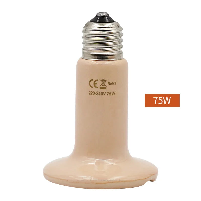 1pc Pet Reptile Heating Lamp 220V Far Infrared Ceramic Emitter Heat Lamps Pet Reptile Lamp 25W 50W 75W 100W 150W 200W Lamp