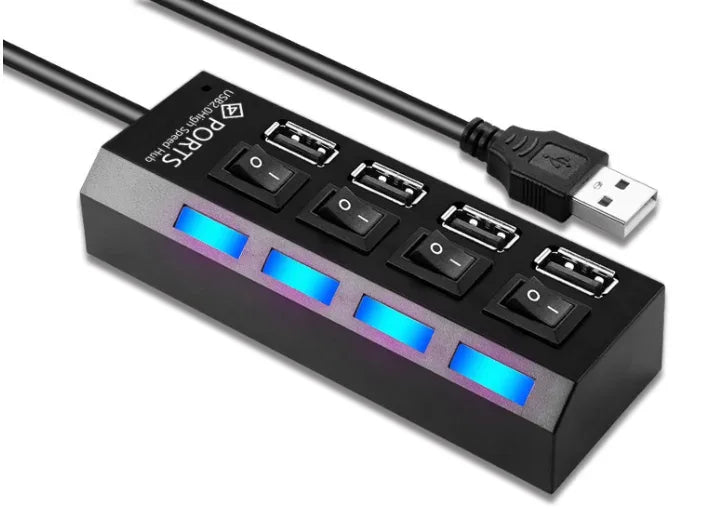 USB HUB 4/7 Port Multiple Expander With ON/OFF Switch Multi USB Splitter Hub 4ports 7ports Adapter Computer Accessories