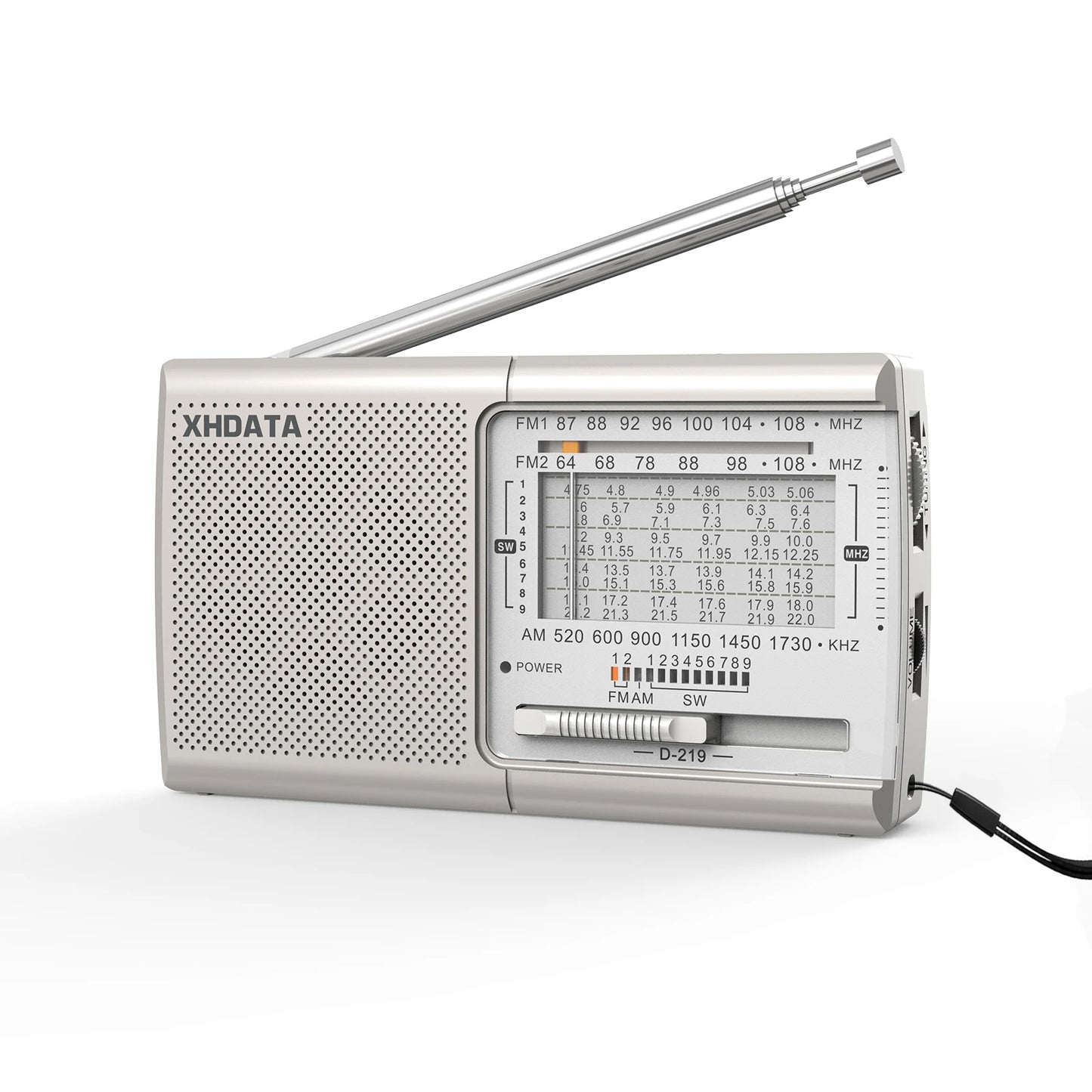 XHDATA D219 Portable Radio AM FM MW Shortwave Worldband Receiver DSP High Sensitivity 1kHz Fine Tuning Radio AA Battery Powered