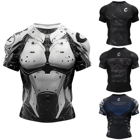 Hot Sell 3Digital Printed MMA BJJ Rash Guard Compression Shirt for Grappling Wrestling Daily MMA BJJ No-Gi Fitness Tee Shirts