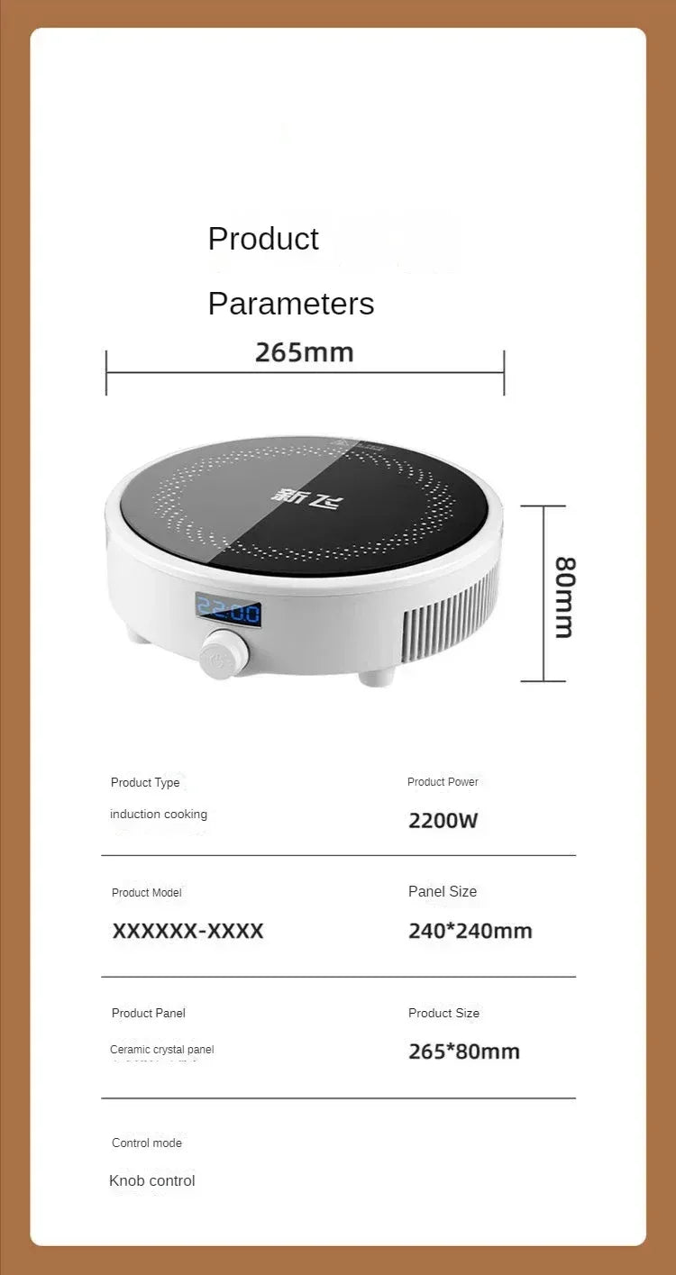 Electric Induction Cooker Boiler Waterproof Stir-Fry Cooking Plate Intelligent Hot Pot Stove Cooktop Burner Cooking Machine