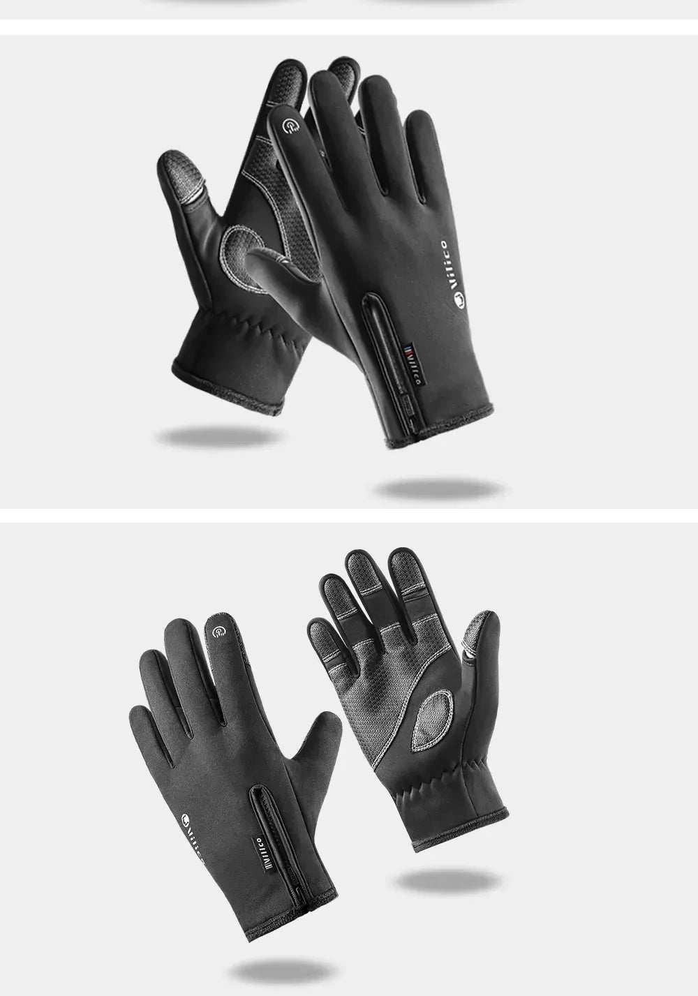 Vilico Warm Touchscreen Motorcycle Fishing Gloves Windproof Durable Anti‑Slip Waterproof Breathable for Autumn & Winter Cycling