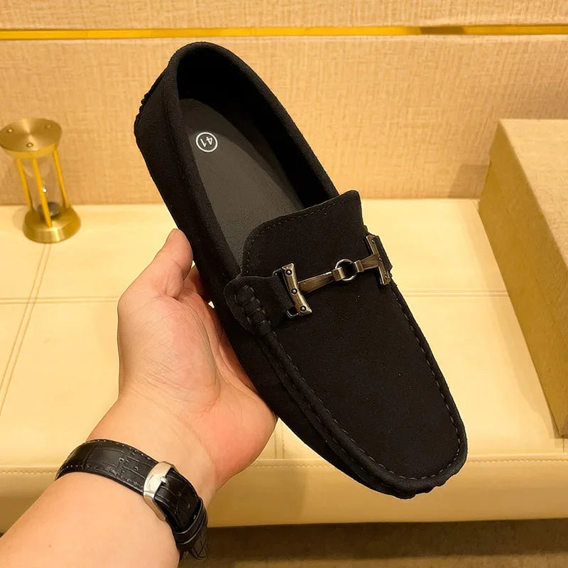 MAEDEF Suede Men Casual Shoes Lazy Shoes Male Breathable Slip-on Mens Driving Flat Shoes Comfortable Boat Shoe Loafers Moccasins