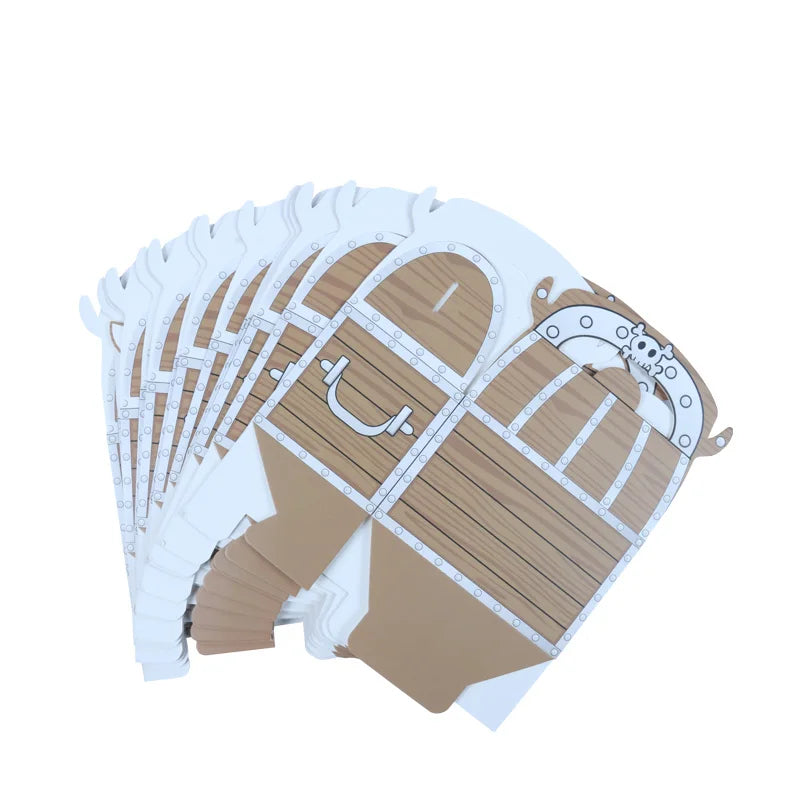 12/24 boîtes à friandises en forme de coffre au trésor de pirate - Décoration pour une fête d'anniversaire d'enfant sur le thème des pirates, d'Halloween ou d'Halloween - Cadeau