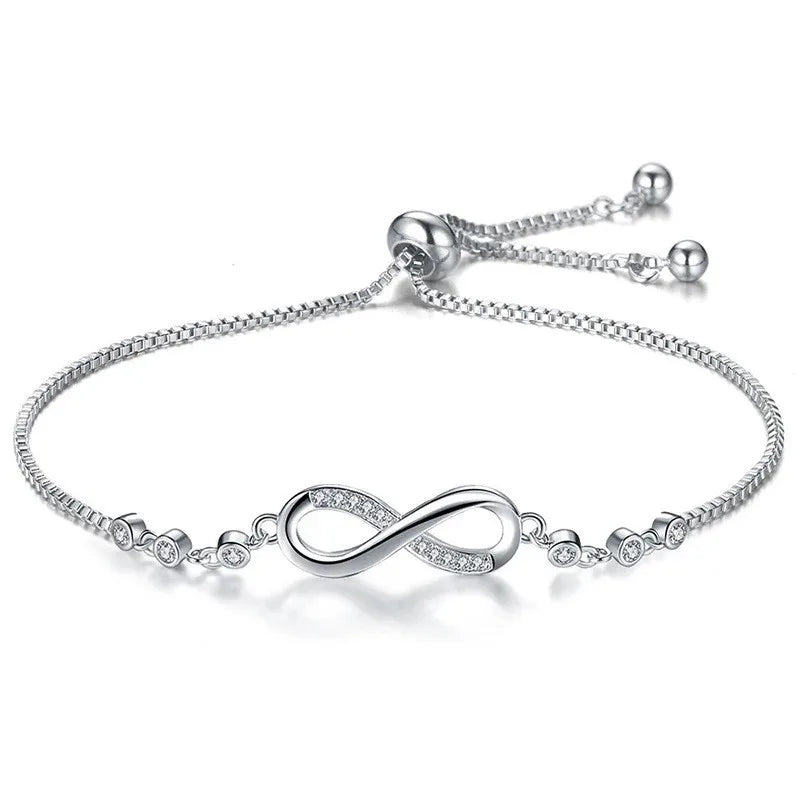 New fine Silver Color pretty Crystal Bracelets for Women Fashion Jewelry Party Wedding Accessories Valentine's Day Gifts