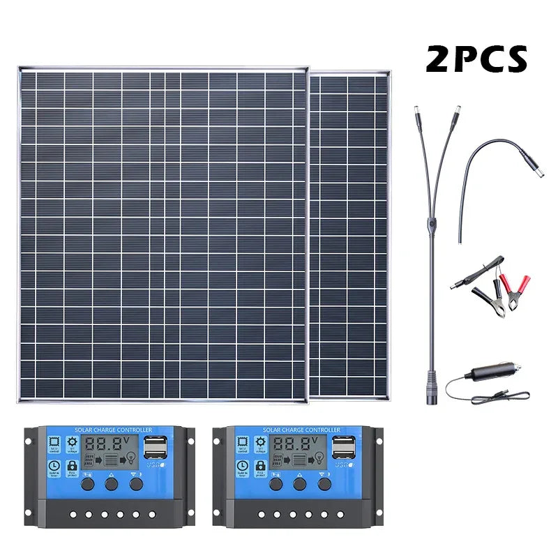 1000W Solar Kit 12V Easy Setup 1000W Solar Kit | Plug&Play 12V Power 2×500W Panels | No Wiring Hassle for Beginners for Home/RV