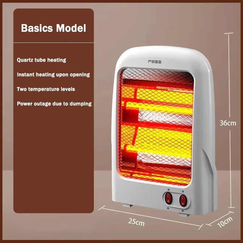 DMWD Electric Heater Portable Quartz Tube Heating Machine Bedroom Office Small Sun Heater Winter Warmer Thermal Heating Radiator