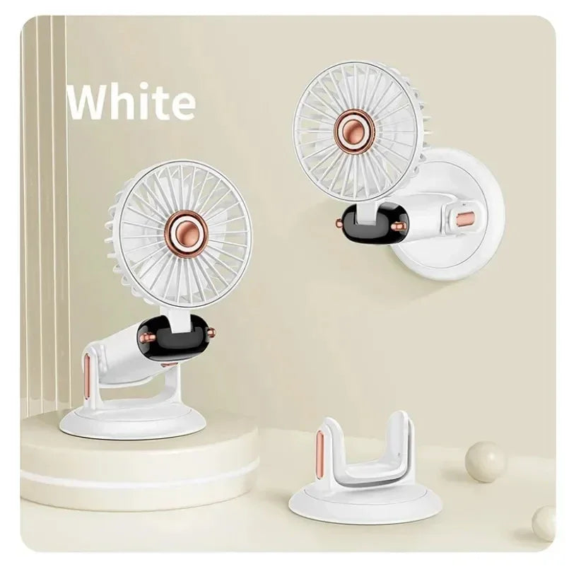 Portable Handheld Mini Fan 3000mAh Foldable Neck Hanging Fans 5 Speed Adjust USB Charge Fan with Phone Stand and Display Screen