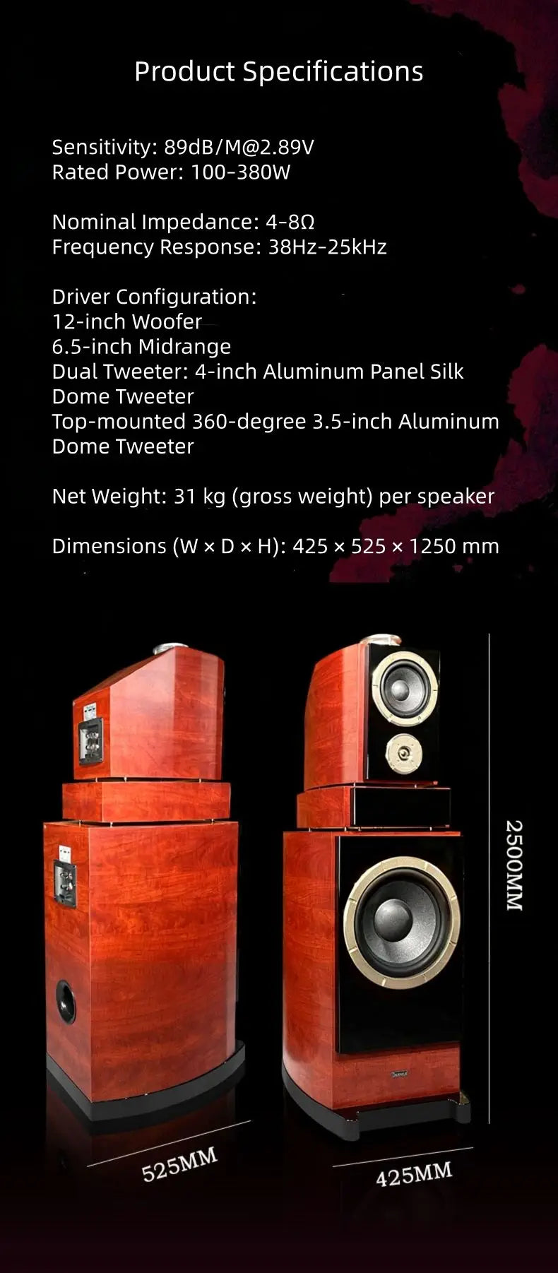 BN838 Hi-Fi Home Theater Speakers with Karaoke Amplifier, Luxury Audio System for Villa & Large Living Rooms