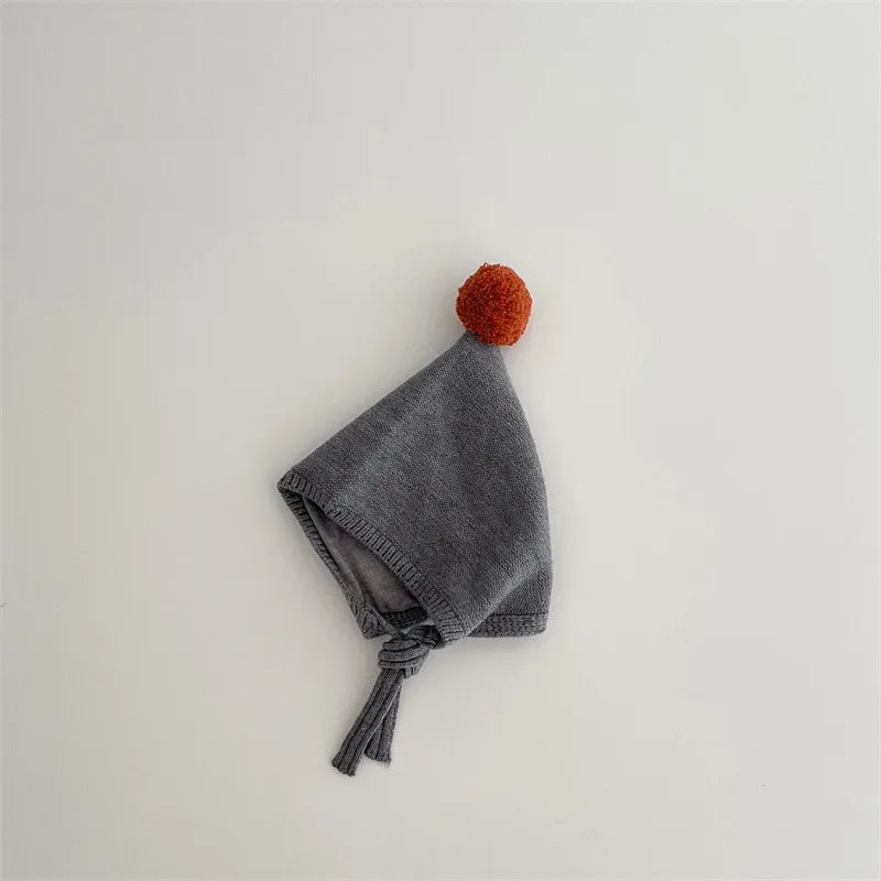 Winter Pompom Baby Hat Cute Cartoon Newborn Knitted Cap Autumn Warm Woolen Kids Boy Girl Ear Protection Hats