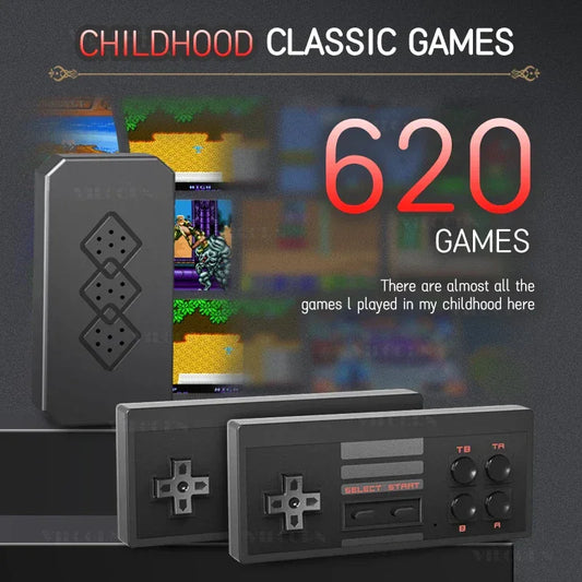 8 Bit Mini Game Console Game Stick AV Output Video Game Console 620 Games for NES/Dendy/Gameboy With Wireless Game Controller
