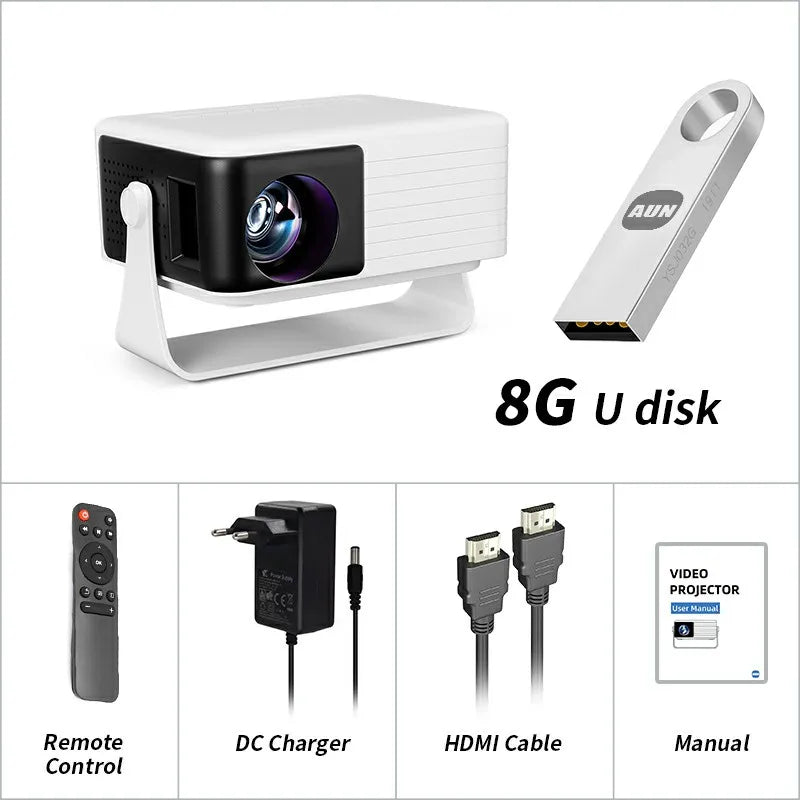 AUN Y3 MINI Projector Home Theater LED Portable 3D Video Smart TV Cinema Game Wired Mirror IPhone For Full HD 4K Video Via HDMI
