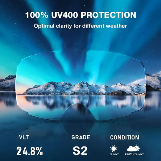 NATFIRE Ski Goggles Double Layers Anti-fog UV400 Snowboard Snow Goggles Snowmobile Glasses Eyewear Outdoor Sport Skiing Googles