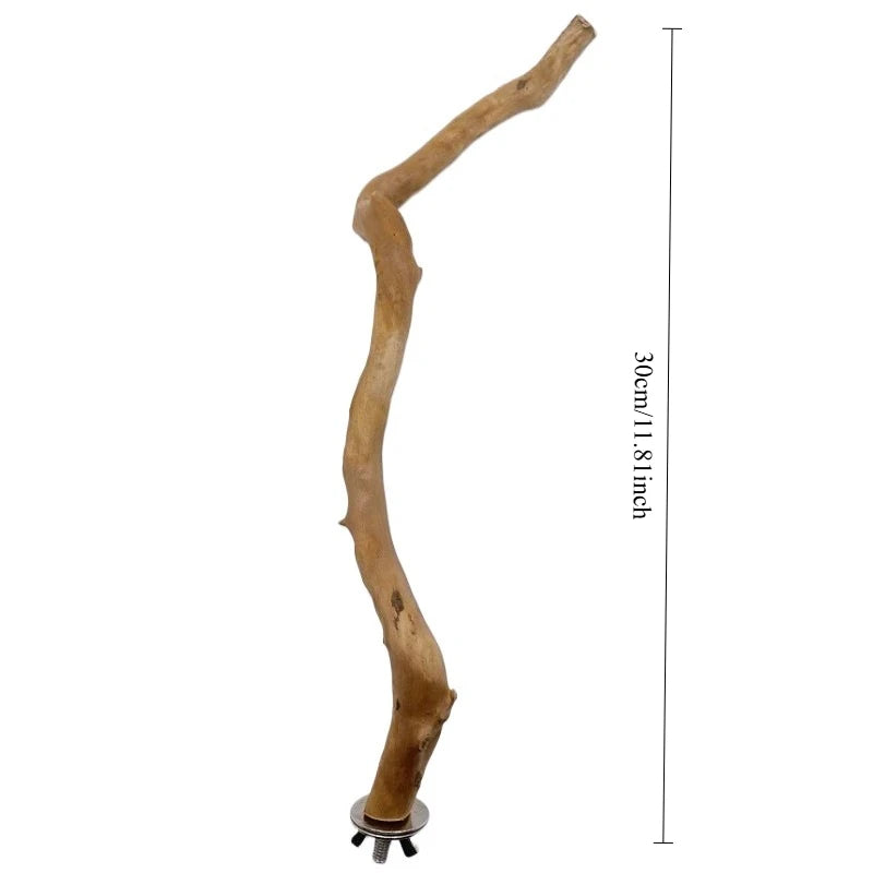1Pc Pet Standing Stick Wild Grape Wood Pole Parrot Cockatiel Parakeet Station Board Bite Claw Grinding Toy Bird Cage Accessories