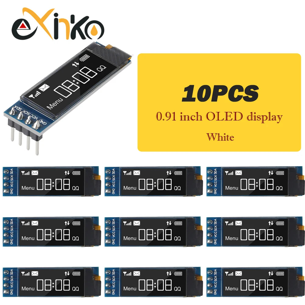 1-10pcs 0.91 inch OLED display module white/blue OLED 128X32 LCD LED Display SSD1306 12832 0.91 IIC i2C Communicate for ardunio