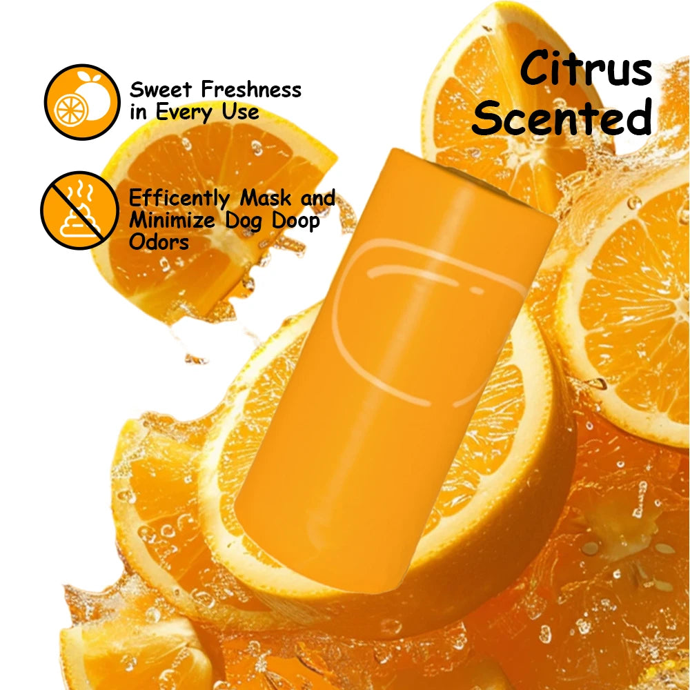 Photodegradable orange dog poop bags with orange fragrance and thickened pet feces garbage bag with dispenser