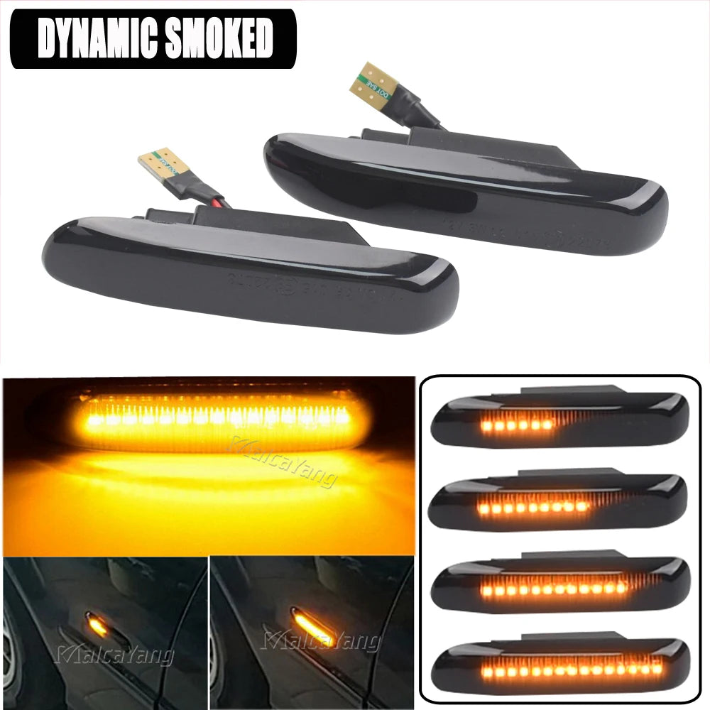 Sequential Flashing LED Turn Signal Side Marker Light For BMW 3 Series E46 Sedan Coupe Wagon Convertible 1997-2001
