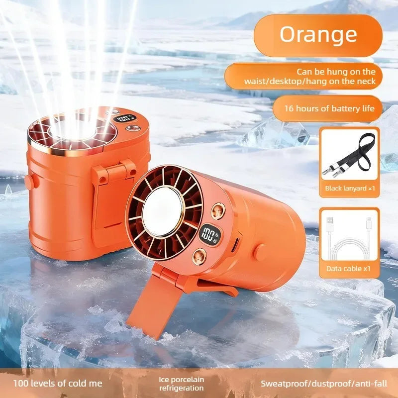 USB Waist Hanging Fan Neck Cooling Fan 2026 New Rechargeable Outdoor Camping High Temperature Workplace Portable Small