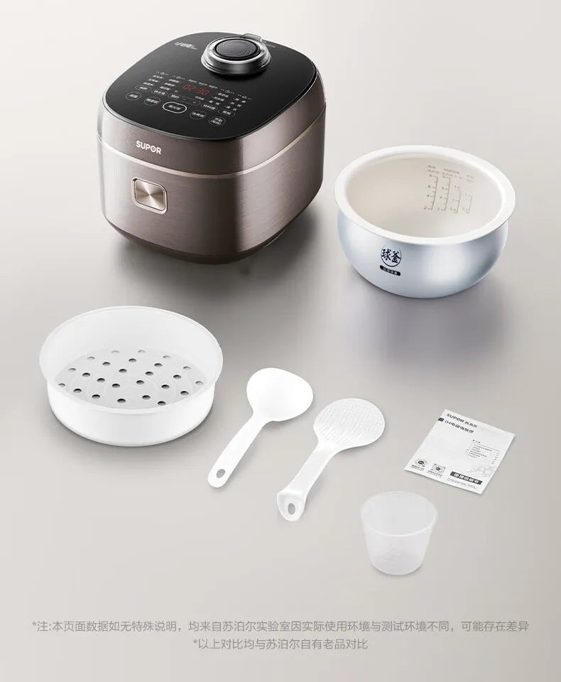 SUPOR 4L Rice Cooker 0-Fluorine Glazed Ball Pot Micro Pressure 21-Min Fast Cook Anti-Overflow 220V