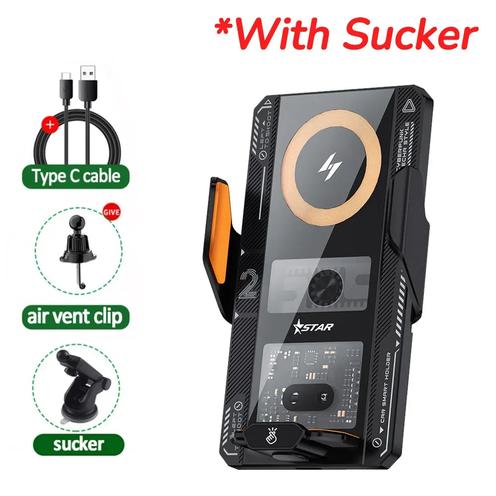 Wireless Charger Car Mount 15w Wireless Car Charger Smart Wireless Charger Mobile Phone Stands Car Phone Holder