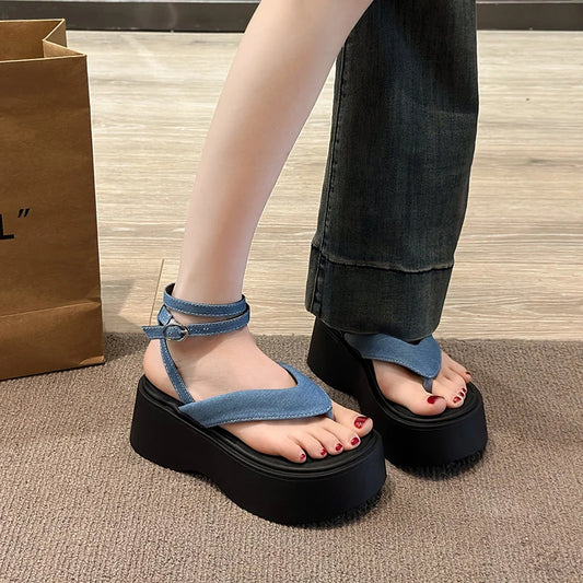 Summer Women Platform Wedges Heel Sandals Fashion Clip Toe Ladies Elegant Party Dress Gladiator Sandalias