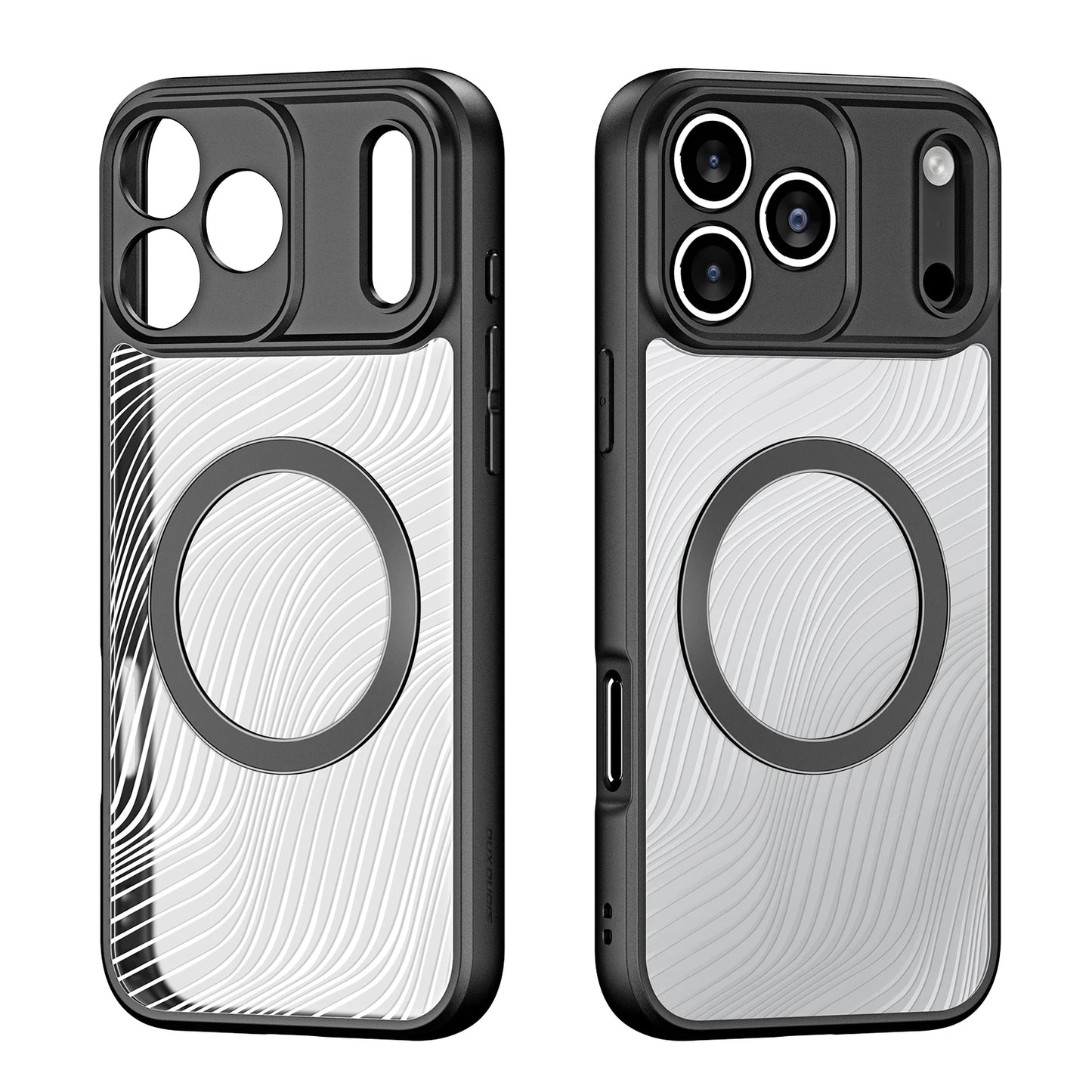 DUX DUCIS Magnetic Phone Case for iPhone 17 Pro Max & iPhone 17 Air Back Stand Cover with Transparent Flowing Lines Design