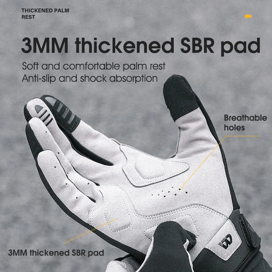 WEST BIKING Winter Warm Cycling Gloves Reflective MTB Road Bicycle Men's Windproof Thermal Anti-slip Touch Screen Sports Gloves
