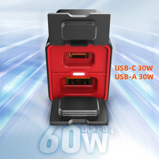LDNIO Motorcycle USB C Fast Charger PD+QC3.0 60W Waterproof Socket Type C Cell Phone 12V/24V Vehicle-Mounted Charger Adapter