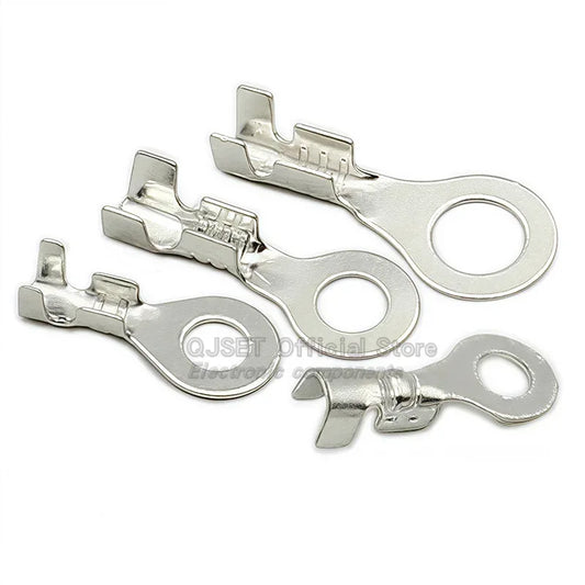 100PCS Circular Terminal Blocks DJ431 O-ring lugs Cold pressed connectors Copper lugs Terminal blocks Open ended bare ends 6.3mm