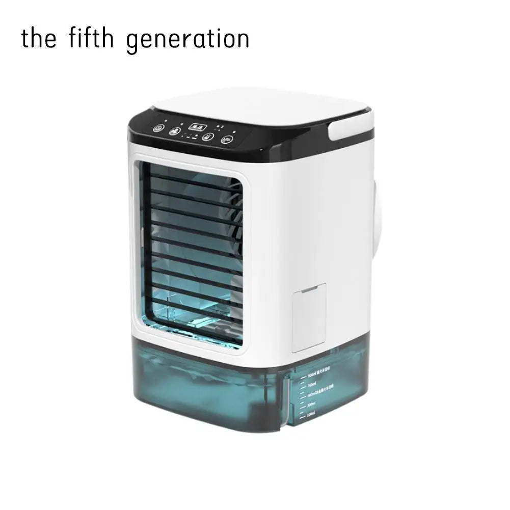 USB Mini Evaporative Air Cooler Desktop Spray Humidifier Fan 900ML Water Tank, Portable Water Cooling Fan for Home Office Use
