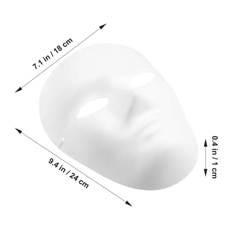 4pcs Full Face Masks Blank White For Halloween Cosplay Party Craft Shrink Pores Moisturizing Facial Mask Make Skin Glowy