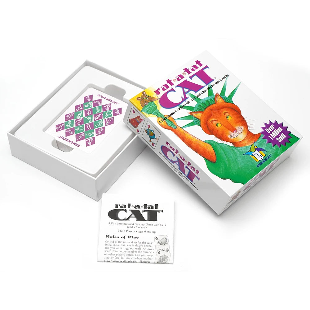 Rat a Tat Cat - Fun Numbers card Game with Cats (and a few rats) For Ages 6 and up 