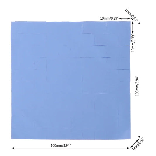 F3MA 100Pcs 100mmx100mmx1mm Thermal Pad GPU CPU Heatsink Cooling Conductive Silicone Pad for PC Computer Accessories