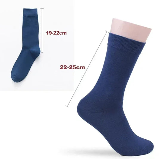 5/10 Pairs Black White Business Casual Sox Spring Autumn Warm Men's Socks Size38-44 Long Socks Men Dress Socks Male Gifts