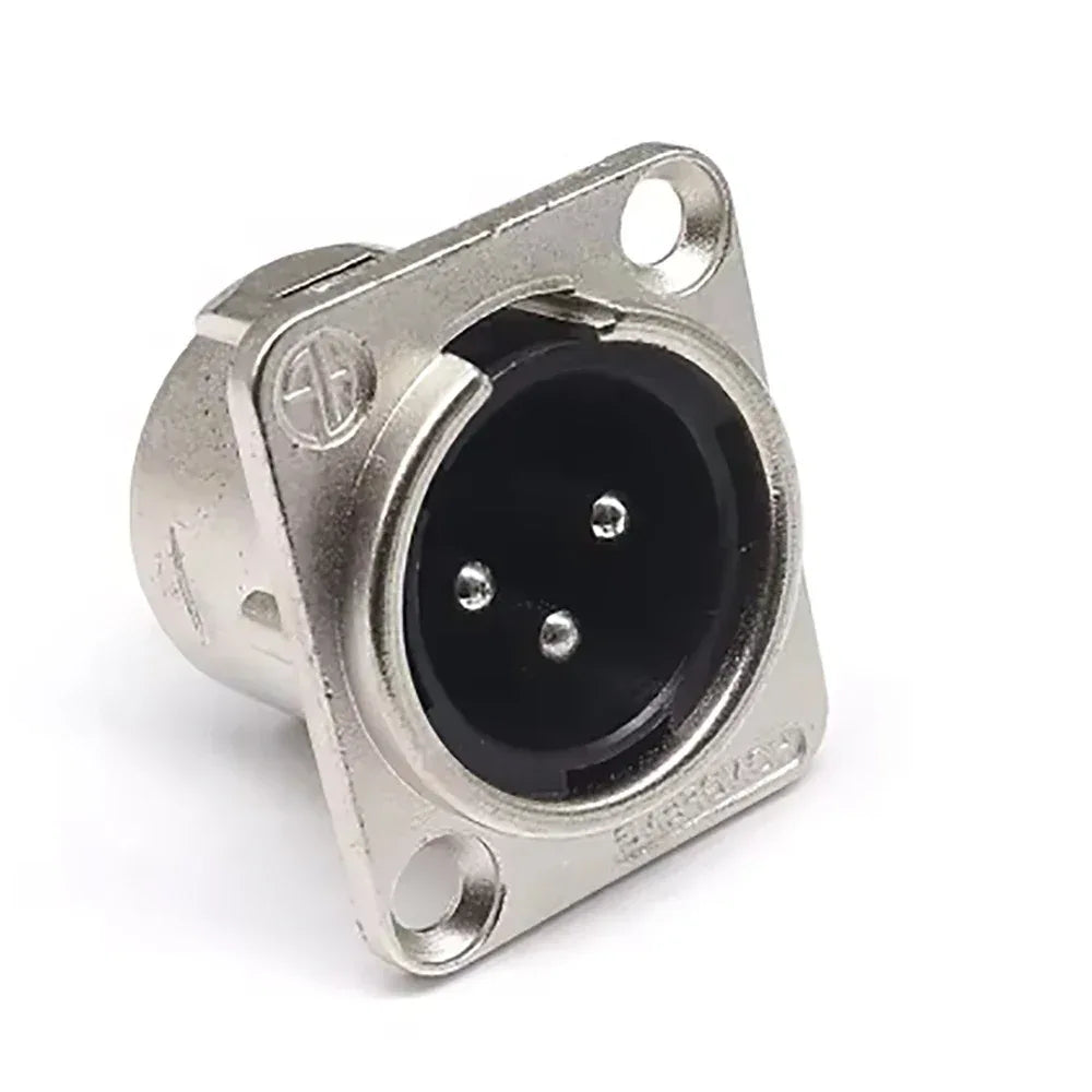 Male Female Panel Audio Microphone HF XLR 3pin Jack Plug Connector Black silver YS145BG YS146BG Copper Contact XLR Metal Socket