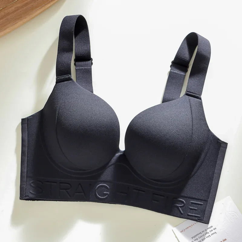 Seamless Women's Underwear, Large Size, No Steel Ring, Gathered and Adjusted, Anti-sagging Sexy Bra Push Up Bra