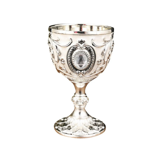 Delicate Drink Cup Retro Metal Diamond-encrusted Wine Glass European Style Whiskey Glass Anti-break Chalice Gift