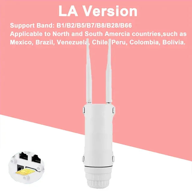 KuWFi 300Mbps Outdoor LTE Router CAT4 4G Router Wireless Wi-Fi Detachable External Antenna WAN LAN Port Support 24V POE 64 Users