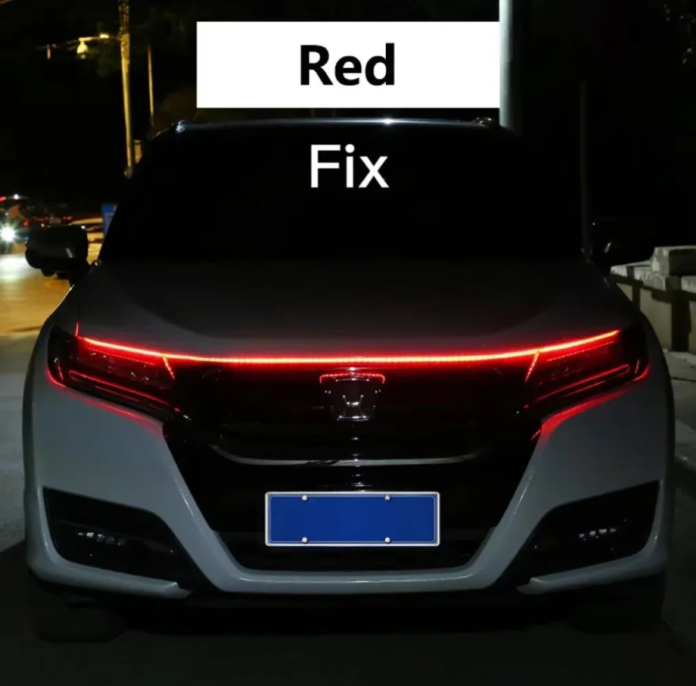 LED Daytime Running Light Starting Car Hood Door Decorative Lights DRL Auto Engine Hood Guide Decorative Ambient Lamp 12V
