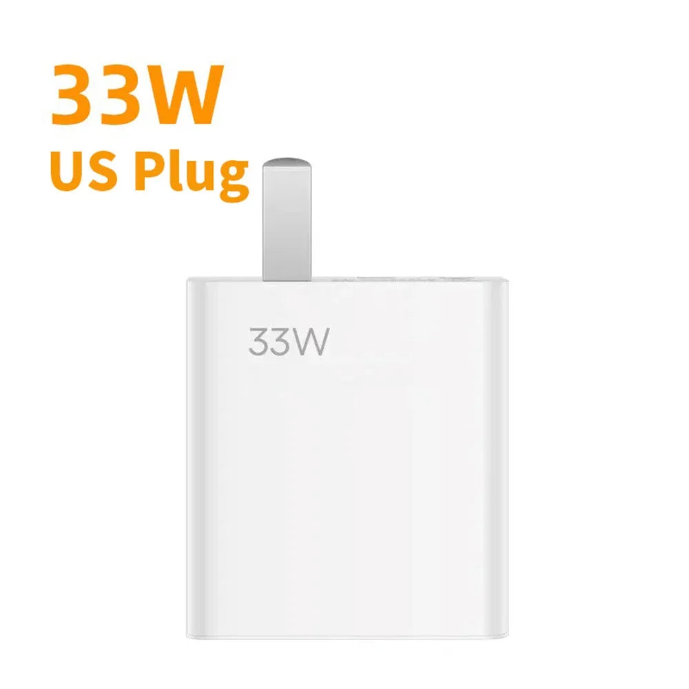 33W USB Fast Charging Charger with 6A Type C Cable Mobile Phone Adapter For iPhone 15 Xiaomi 14 Redmi 13 12 Samsung Wall Adapter