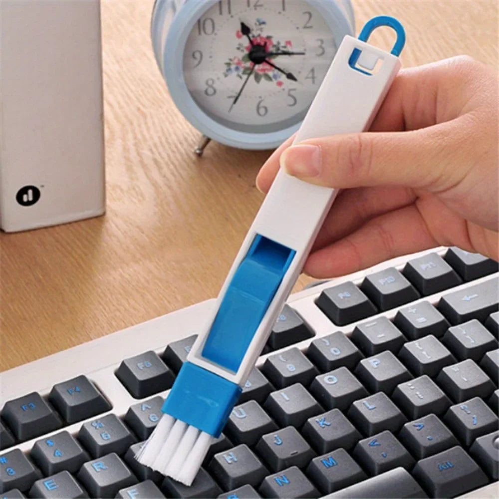 Portable Two-in-one Cleaning Brush Multifunctional Door and window Keyboard Groove Cleaner Dust Shovel Window Rail Cleaning Tool