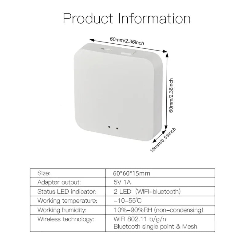 Tuya Bluetooth Gateway Hub Smart Home Bridge Support Fingerbot Tuya Bluetooth Device Smart Life App Remote Control Mesh Bridge