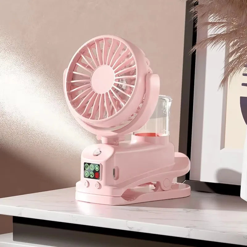 Refrigerating Clip Spray Fan USB Rechargeable Office Dormitory Outdoor Multi-Functional Desktop Clip Fan Moisturizing