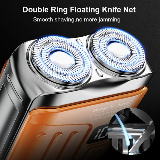 Electric Shaver Men Beard Trimmer Wet Dry Use Dual Blades Razor USB Rechargeable Mini Portable Face Beard Shaver For Home Travel