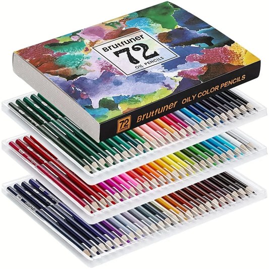 Coffret de 6 crayons de couleur à l'huile (332 couleurs), comprenant des crayons de couleur métallisés, aquarelle, néon, tons chair et pastel macaron, idéal pour le dessin et le mélange.