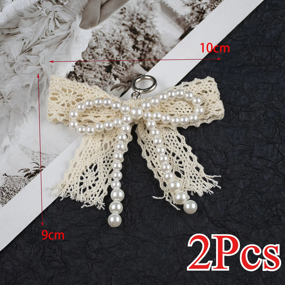 Lace pearl bow Shoe Shoelaces Charms for Sneakers Decorative Shoe Flower Buckle Decorative Shoe Fashion Charm Accessories